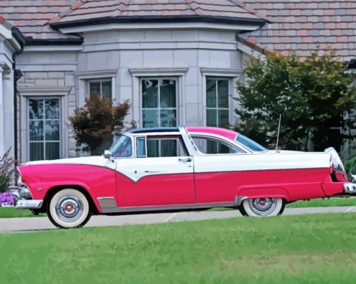 Pink Ford Fairlane Crown Victoria Skyliner Paint by numbers