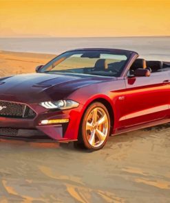 Red Mustang Convertible paint by numbers