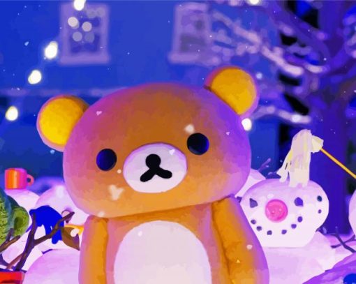 Rilakkuma In Snow Paint by numbers
