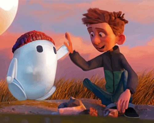 Ron Gone Wrong Animated Movie - Paint By Numbers - Num Paint Kit