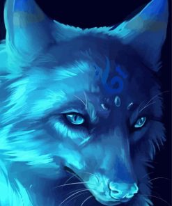 Aesthetic Blue Fox paint by numbers