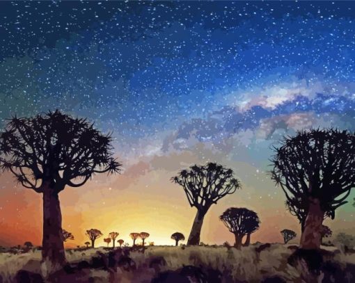 African Grasslands Night Sky paint by numbers