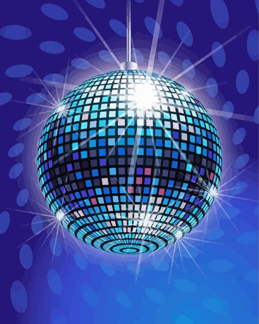 Blue Disco Ball Paint by numbers