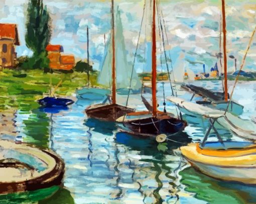 Claude Monet Boats Moored paint by numbers