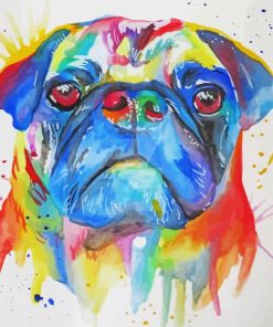 Colorful Splash Pug Art paint by numbers