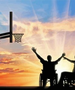 Disabled Men Playing Basketball paint by numbers