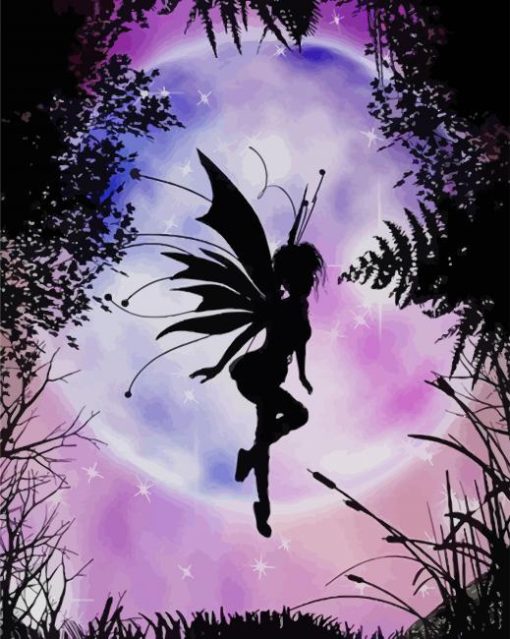 Fairy Silhouette paint by numbers
