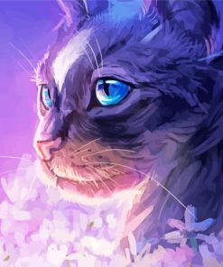 Fantasy Cat With Flowers paint by numbers