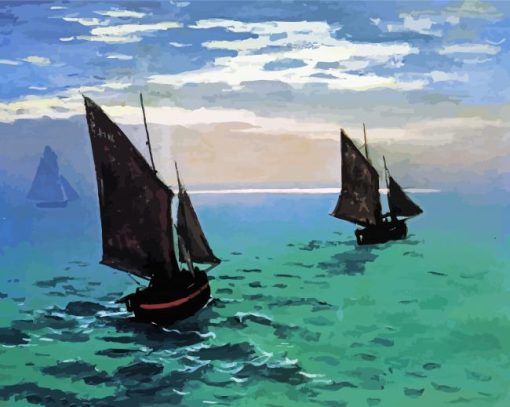 Fishing Boats At Sea paint by numbers