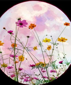Floral Moon Art paint by numbers