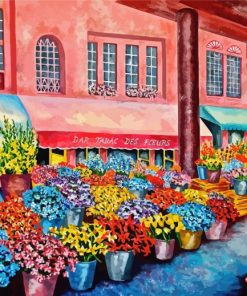 France Flowers Market paint by numbers