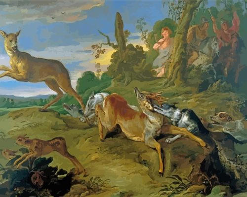 Hunting Scene Art paint by numbers