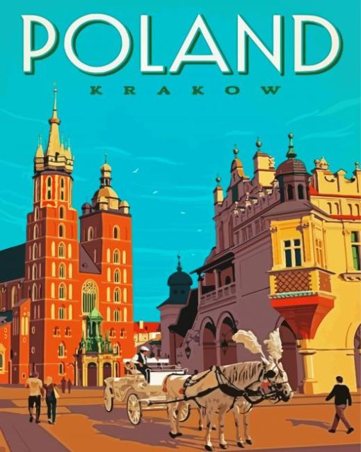 Krakow Poland Poster paint by number