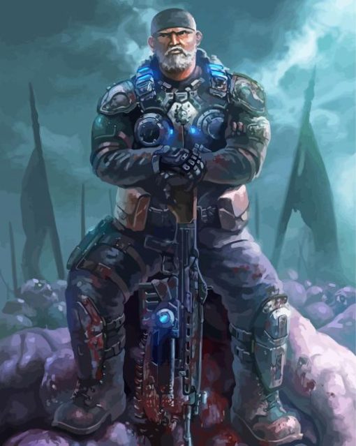 Marcus Fenix Gears Of War paint by numbers