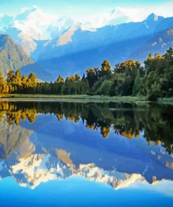 Mount Cook Lake Matheson paint by numbers
