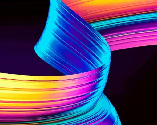 Neon Ribbon Rainbow Art paint by numbers