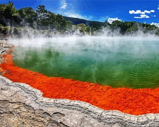 New Zealand Champagne Pool Rotorua paint by numbers
