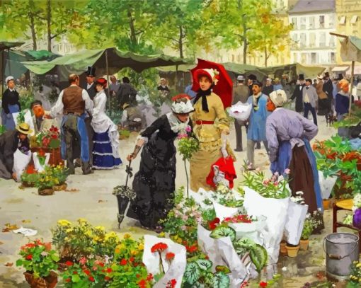 Paris Flowers Market paint by numbers