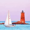 Sailboat and light house paint by number