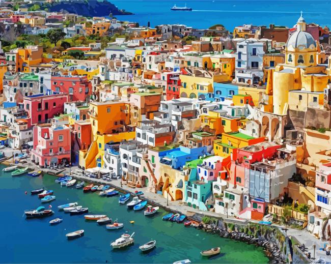 Seaside Town Prodica – Paint By Number - Num Paint Kit