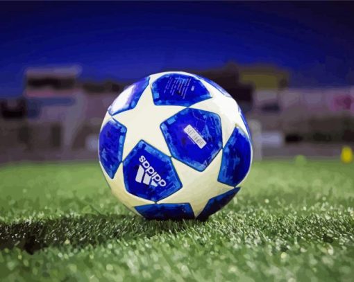 Blue And White Soccer Ball paint by numbers