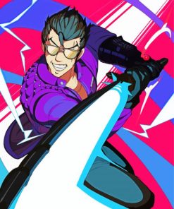 Travis Touchdown No More Heroes Video Game paint by numbers
