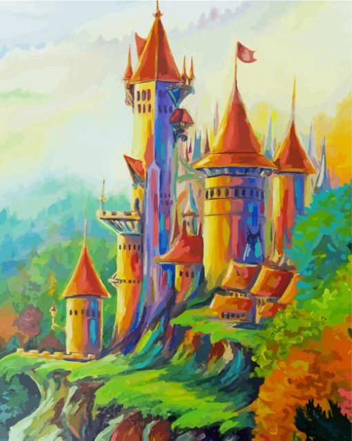 Abstract Fairy Castle paint by numbers