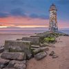Talacre Beach Lighthouse at Sunset paint by numbers
