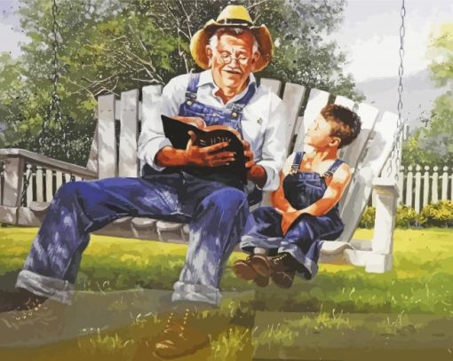 Aesthetic Grandpa And Grandson paint by numbers