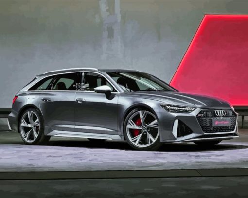 Aesthetic Grey Audi Rs6 paint by numbers