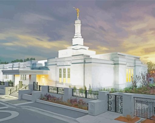 Edmonton Temple CanadaEdmonton Temple Canada paint by numbers