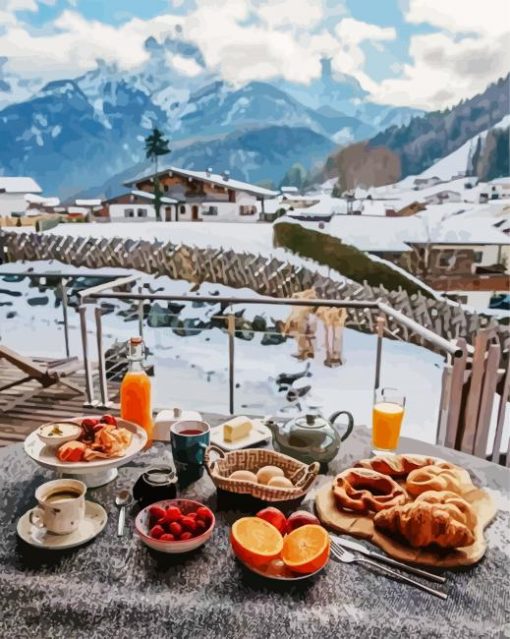 austrian breakfast view paint by numbers