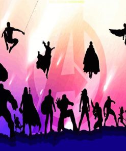 avengers Marvel Silhouette paint by number