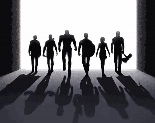 avengers endgame Marvel Silhouette paint by numbers