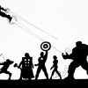 black and white Marvel Silhouette paint by numbers