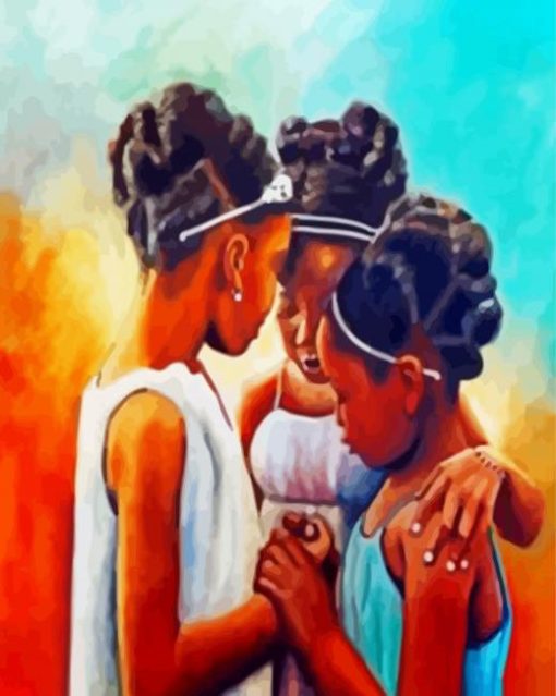 Black Girls Praying paint by numbers
