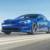 Blue Tesla Car Paint by numbers