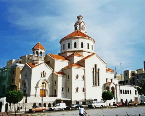 Catholic Church Beirut Lebanon Paint by numbers