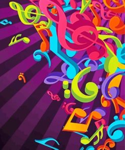 Colorful Abstract Musical Notes paint by numbers