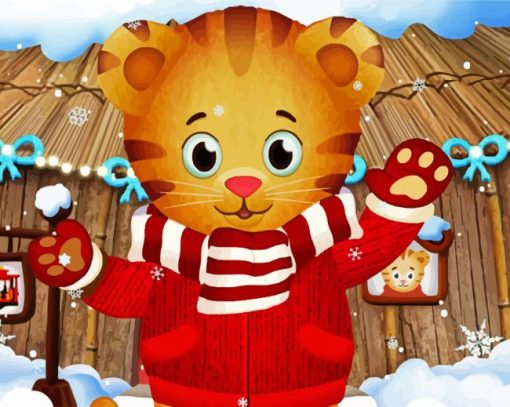 Daniel Tiger In Snow paint by numbers