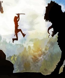 Fantasy Art Monster Silhouette paint by numbers