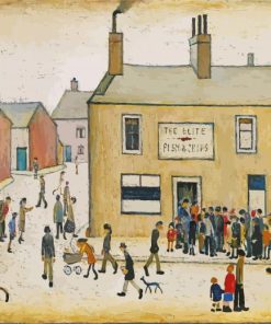 Fish Shop by Lowry paint by numbers