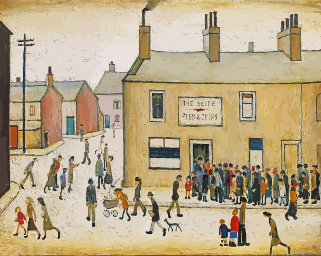 Fish Shop by Lowry paint by numbers