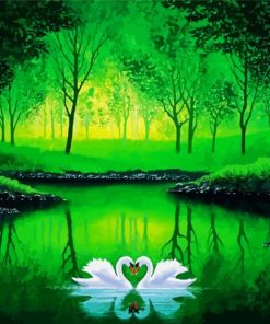 Green Forest Pond paint by numbers