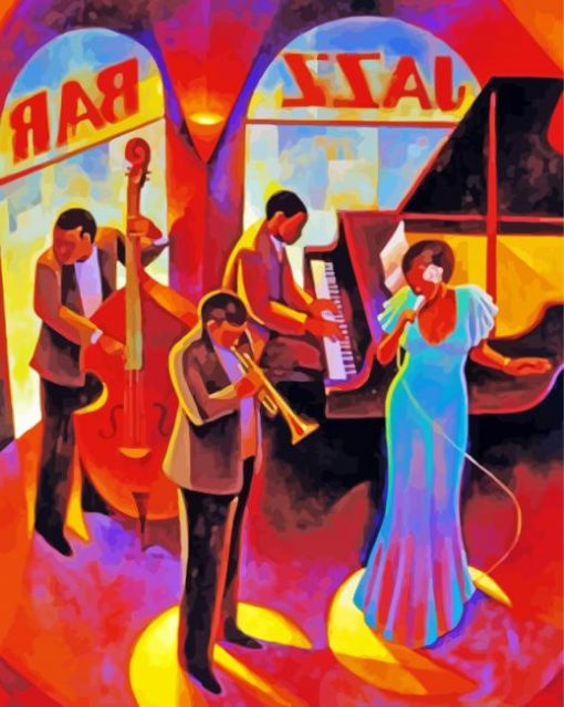 Jazz Music Scene paint by numbers