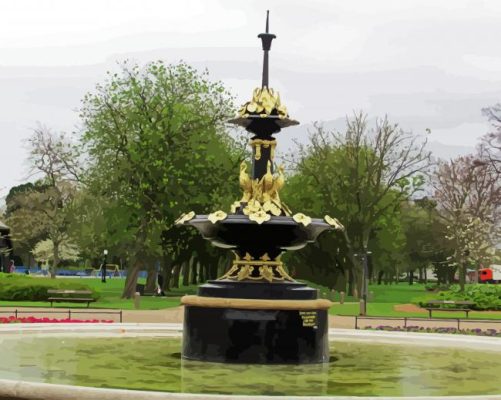 Middlesbrough Albert Park Fountain paint by numbers