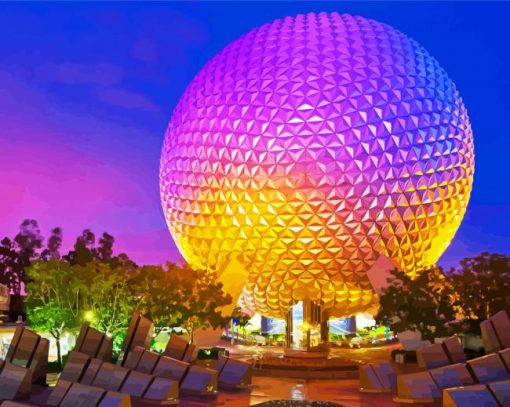Spaceship Earth Epcot paint by numbers