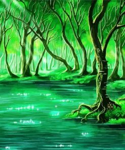 Wonderful Green Forest paint by numbers