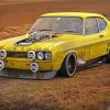 Yellow Mk1 Ford Capri Paint by numbers