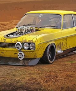 Yellow Mk1 Ford Capri Paint by numbers